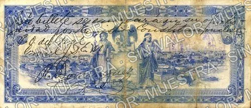 10 pesos, Estado de Sinaloa (M3785), anverso (M3785d $10 Estado de Sinaloa)