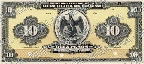 10 pesos, Gobierno Federal (M1270), anverso