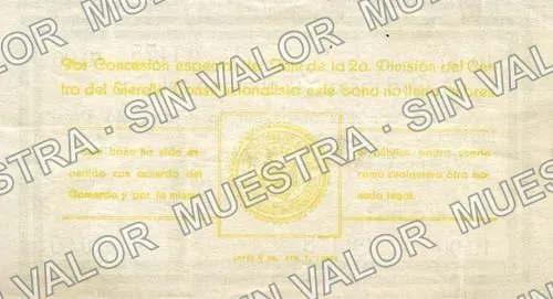 10 pesos, Guanajuato Development Company (M1768), M1768 $10 Guanajuato Development Company, reverso