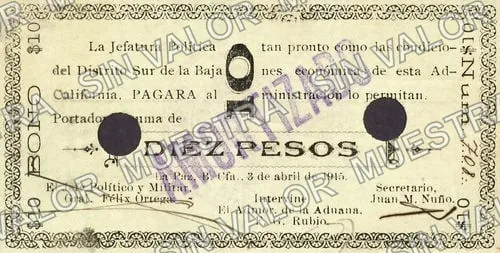 10 pesos, La Jefatura Política (M822), anverso