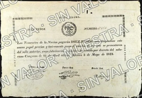 10 pesos, Las Tesorerías de la Nación (M17), M17a $10 Las Tesorerías de la Nación, anverso