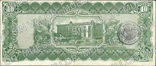 10 pesos (M924), reverso (M924d $10)