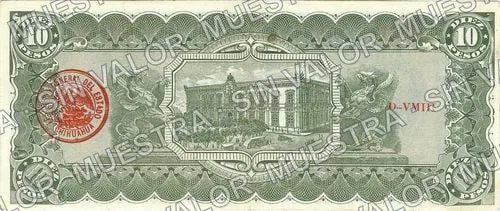 10 pesos (M924), anverso (M924e1 $10)