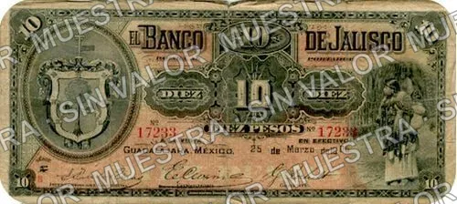 10 pesos, serial letter changed from A to B (M387), M387b $10 serial letter changed from A to B, anverso