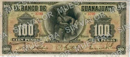 100 pesos, Banco de Guanajuato (M354), anverso