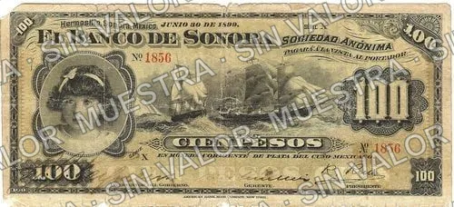 100 pesos, Banco de Sonora (M511), anverso