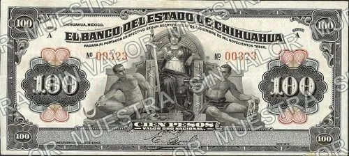 100 pesos, Banco del Estado de Chihuahua (M99), anverso