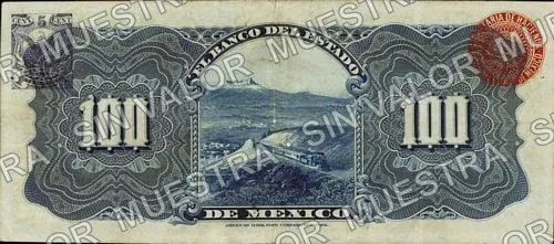 100 pesos, Banco del Estado de México (M400), reverso