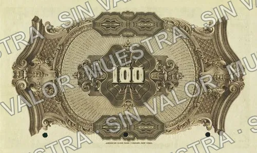 100 pesos, Banco Mexicano de Comercio é Industria (M291), reverso