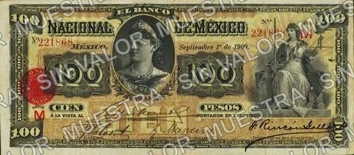 100 pesos, Banco Nacional de México (M302), anverso