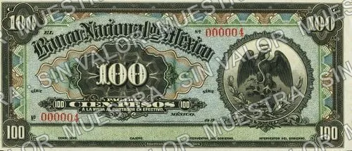 100 pesos, Banco Nacional de México (M303), anverso