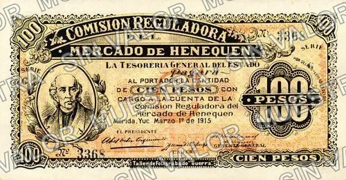 100 pesos, Comisión Reguladora (M4160), M4160 $100 Comisión Reguladora, anverso