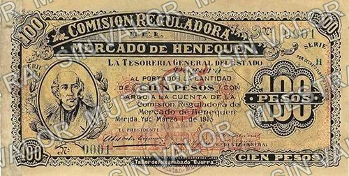 100 pesos, Comisión Reguladora (M4160), M4160 $100 Comisión Reguladora, anverso
