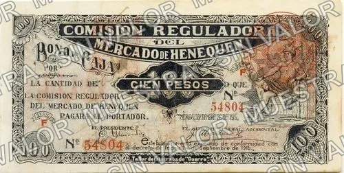 100 pesos, Comisión Reguladora ORO NACIONAL (M4163), anverso