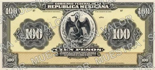 100 pesos, Gobierno Federal (M1273), M1273a $100 Gobierno Federal, anverso