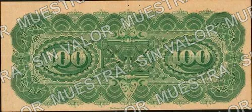 100 pesos, Hernández Escudero (M789), reverso
