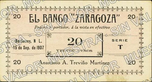 .12 $1 Banco "Zaragoza" (M738), M738.12 $1 Banco "Zaragoza", anverso