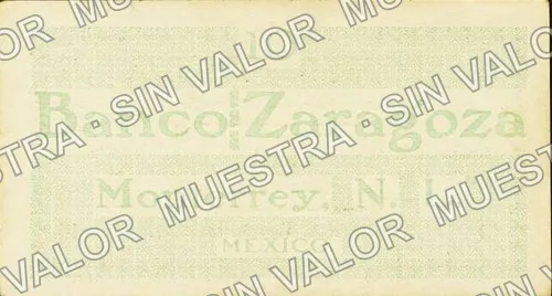 .12 $1 Banco "Zaragoza" (M738), M738.12 $1 Banco "Zaragoza", reverso