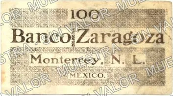 .12 $1 Banco "Zaragoza" (M738), M738.12 $1 Banco "Zaragoza", reverso