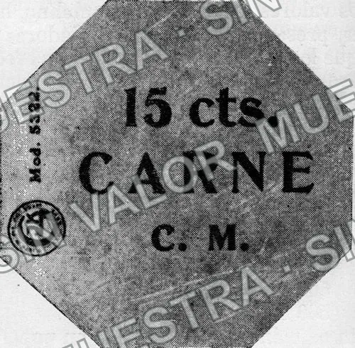 15 centavos, Amparo Mining Company (M2490), M2490 15c Amparo Mining Company, anverso