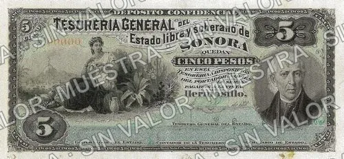 .2 $1 Tesorería General (M759), anverso (M759.3 $5 Tesorería General)