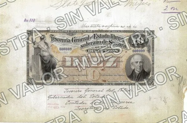 .2 $1 Tesorería General (M759), anverso (M759.4 $10 Tesorería General)