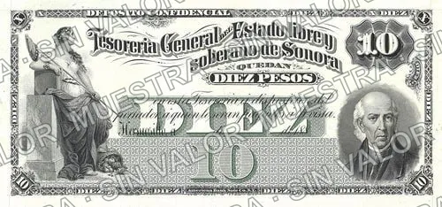 .2 $1 Tesorería General (M759), anverso (M759.4 $10 Tesorería General)