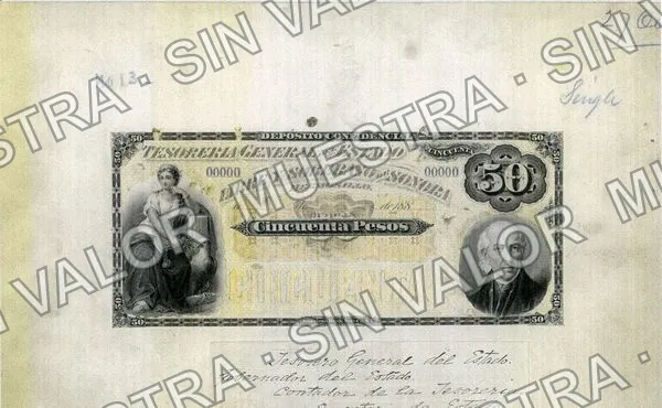 .2 $1 Tesorería General (M759), anverso (M759.6 $50 Tesorería General)