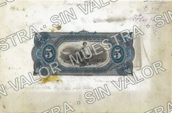 .2 $1 Tesorería General (M759), reverso (M759.3 $5 Tesorería General)