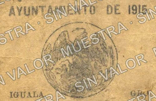 2 centavos, Ayuntamiento de 1915, Iguala (M1942), M1942a 2c Ayuntamiento de 1915, Iguala, reverso