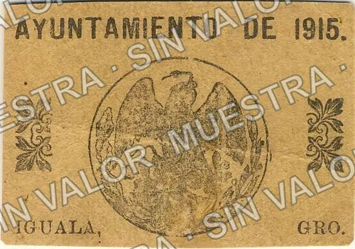 2 centavos, Ayuntamiento de 1915, Iguala (M1942), M1942c 2c Ayuntamiento de 1915, Iguala, reverso