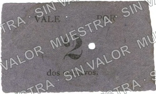 2 centavos, Ayuntamiento de 1915, Tepecoacuilco (M1977), anverso