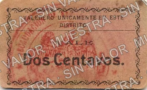 2 centavos, Distrito de Matamoros (M3548), reverso