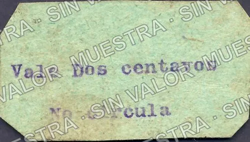 2 centavos, Domínguez Hermanas (M4054), reverso