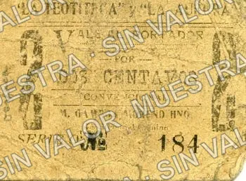 2 centavos, “La Teotiteca” y “La Aurora” (M3487), anverso