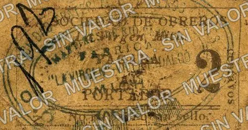 2 centavos, La Virgen (M3003), M3003a 2c La Virgen, anverso