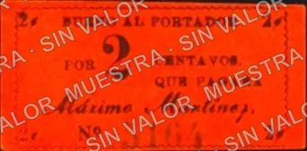 2 centavos, Máximo Martínez 2c (M3072), anverso (M3072 Máximo Martínez 2c)