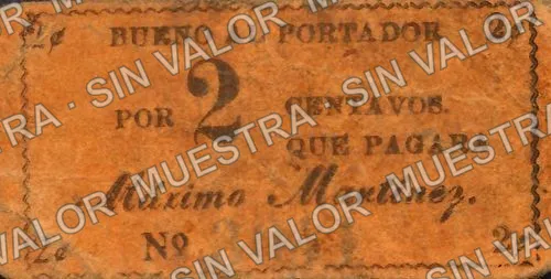 2 centavos, Máximo Martínez 2c (M3072), anverso