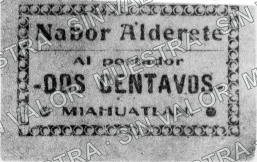 2 centavos, Nabor Alderete (M3426), M3426 2c Nabor Alderete, anverso