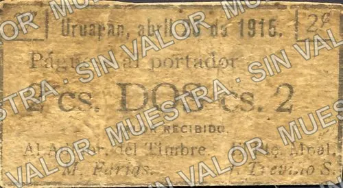 2 centavos, Presidencia Municipal (M2937), M2937 2c Presidencia Municipal, anverso