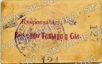 2 centavos, Rosendo Tamayo y Cía (M3144), reverso