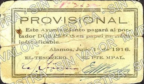 2 pesos, Ayuntamiento (M3800), anverso (M3800 $2 Ayuntamiento)