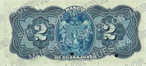 2 pesos, Banco de Guanajuato (M349), M349s $2 specimen, reverso