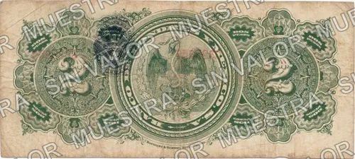 2 pesos, Banco de Londres y México (M280), reverso