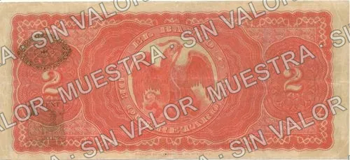 2 pesos, Banco de Querétaro (M482), reverso