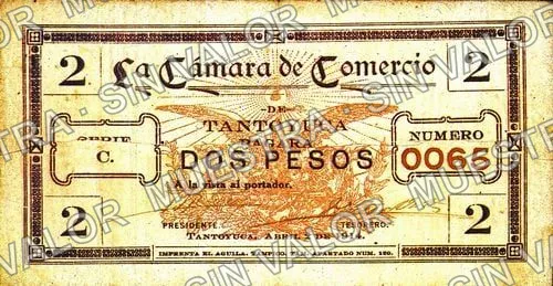 2 pesos, Cámara de Comercio (M4081), M4081 $2 Cámara de Comercio, anverso