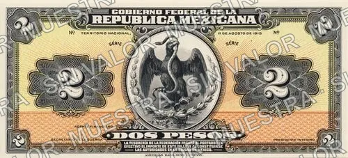 2 pesos, Gobierno Federal (M1268), anverso