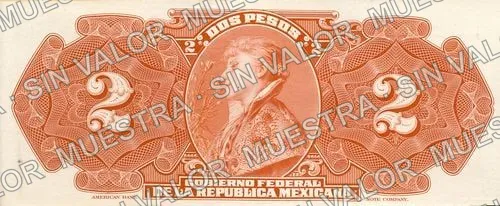 2 pesos, Gobierno Federal (M1268), reverso