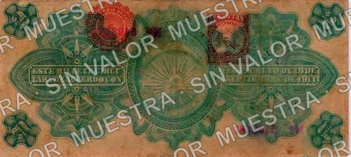 2 pesos, Gobierno Provisional de México (M3970), M3970c $2 Gobierno Provisional de México, reverso