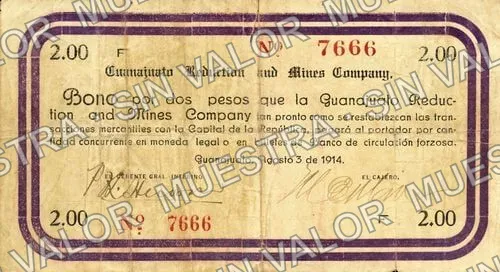2 pesos, Guanajuato Reduction and Mines (M1763), M1763 $2 Guanajuato Reduction and Mines, anverso